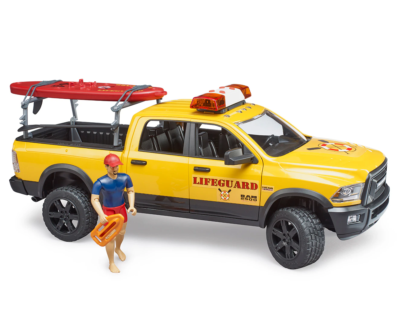 Bruder 1:16 RAM 2500 Wagon Life Guard 39cm Car w/Figure/Accessories 4y+ Kids Toy