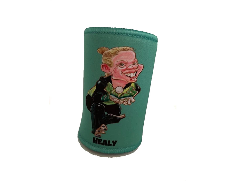 Alyssa Healy Caricature Cricket Paul Harvey Design Can Cooler Stubby Holder