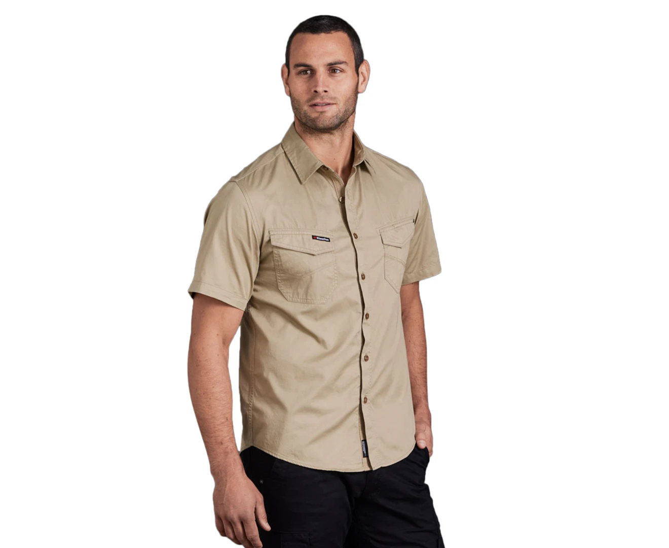 KingGee Men's Tradie Short Sleeve Shirt - Khaki