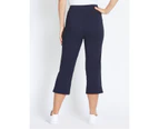 Rockmans Crop Bengaline Pant - Womens - True Navy