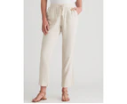 W.Lane Linen Full Length Pants - Womens - Sand Xdye