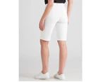Rockmans Knee Length Solid Colour Shorts - Womens - White