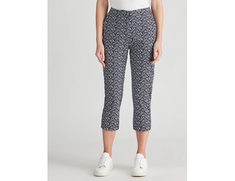 W.Lane Elastic Trim Crop Pants - Womens - Floral Multi