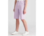 Rockmans Knee Length Ring Detail Shorts - Womens - Lilac