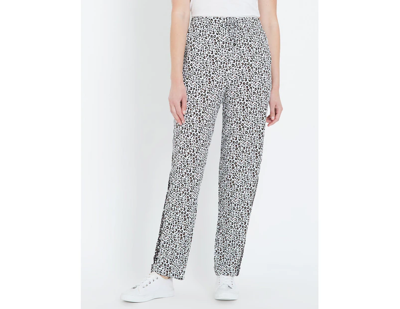 W.Lane Contrast Animal Full Length Pants - Womens - Multi