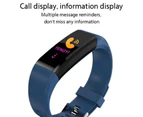 115 Plus Bluetooth Smart Sports Watch Touch Screen Fitness Tracker 5 Colors - Blue