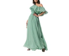 Giambattista Valli One Shoulder Ruffle Silk Gown