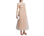 Jason Wu Strapless Ruched Tulle Midi Cocktail Dress