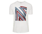 Ben Sherman Men's Union Jack Stipple Flag Tee / T-Shirt / Tshirt - White