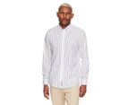 Ben Sherman Men's Multi-Stripe Mod Long Sleeve Shirt - White