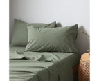 Arlo Stonewash 2 Pack Pillowcases - Green