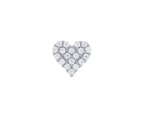 Bevilles 10mm Heart Stud Earrings with Cubic Zirconia in Sterling Silver