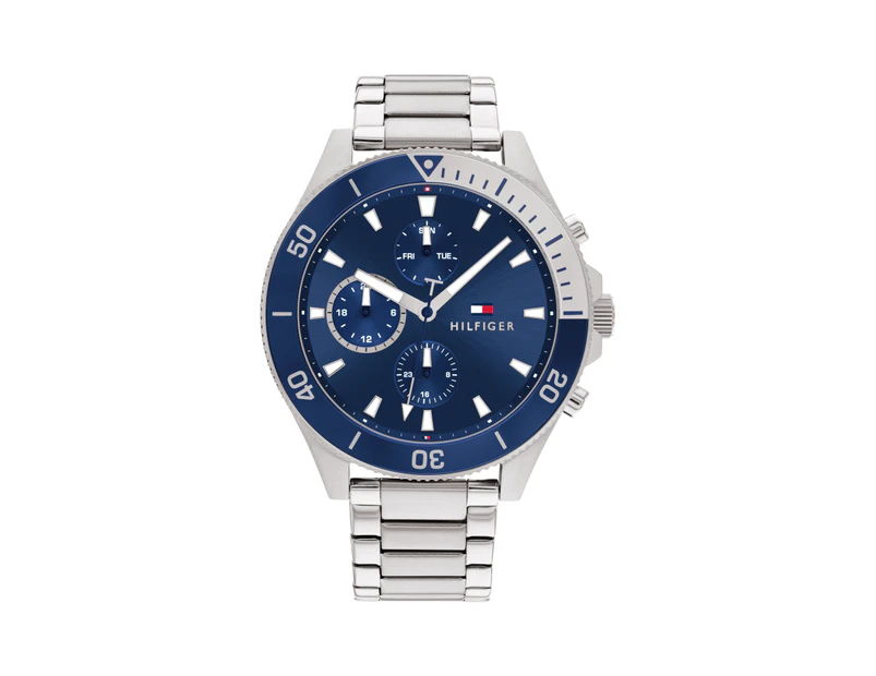 Tommy Hilfiger Larson Blue and Silver Men's Watch 1791917 - Silver