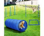 Pawise Dog Agility Equipment Set 28 PCS Pet Obstacle Training Course Tunnel Poles Pause Box Carrying Bags