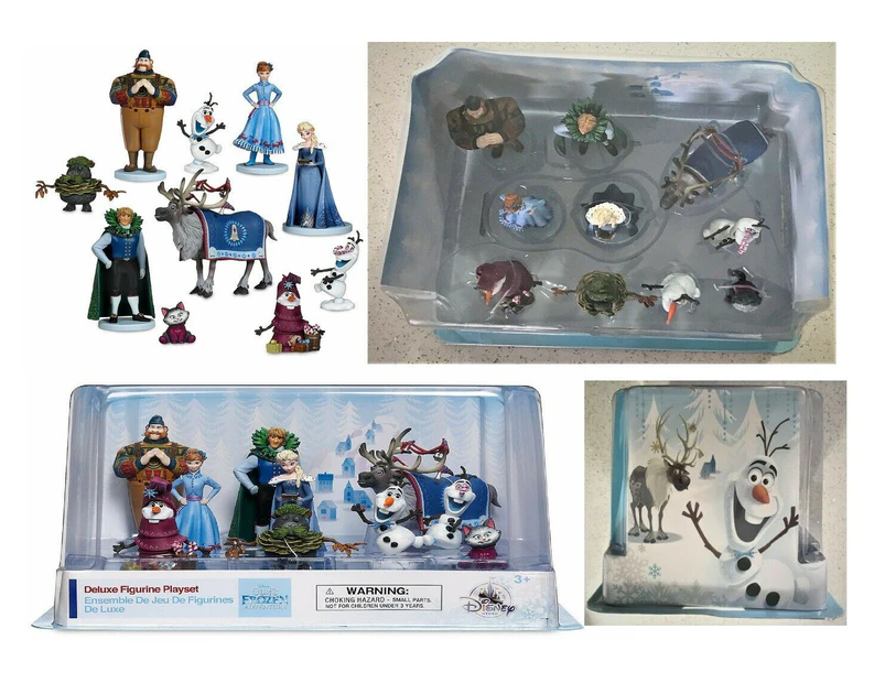 Disney Frozen Adventure Deluxe Figure Play Set 10 Pieces Anna Elsa Olaf Kristoff Sven