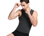 (XX-Large, SS90 Dark Gray) - Men Neoprene Waist Trainer Vest Weight Loss Hot Sweat Slimming Body Shaper Sauna Tank Top Workout Shirt Shapewear No Zipper