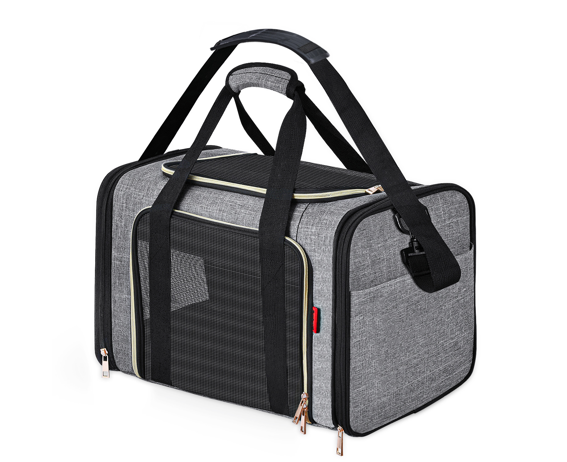 SUPPETS Dog Carrier Airline Approved Cat Carrier Pet Carrier Breathable Mesh Pet Travel Carrier for Dogs Cats with Washable Portable Mat,Detachable Shoulder Strap 