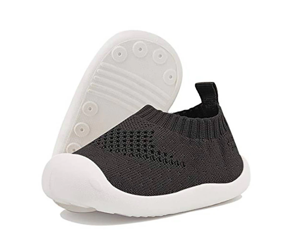 Dadawen Toddler Shoes Baby First-Walking Trainers Toddler Infant Boys Girls-C001Black