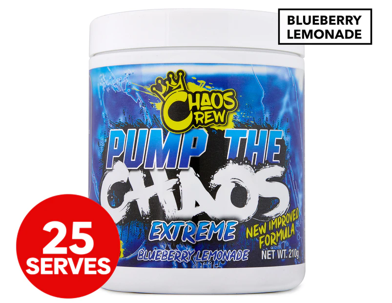 Chaos Crew Pump The Chaos Extreme Pre-Workout Blueberry Lemonade 210g / 25 Serves
