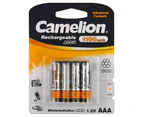 4pc Camelion Ni-MH AAA 1.2V Battery 1100mAh Rechargeable HR03 Micro Batteries