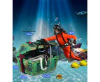 Miserwe Action Aquarium Ornament Undersea Treasure Chest Diver Live-Action Aerating Decorations-Orange