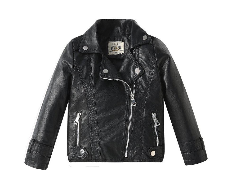 Baby girl black hot sale leather jacket