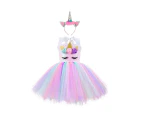 Dadawen Sequin Unicorn Dress for Girls with Pink Headband Birthday Easter Gifts Dance Dresses-Pink