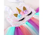 Dadawen Sequin Unicorn Dress for Girls with Pink Headband Birthday Easter Gifts Dance Dresses-Pink