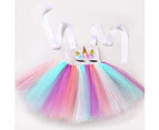 Dadawen Sequin Unicorn Dress for Girls with Pink Headband Birthday Easter Gifts Dance Dresses-Pink