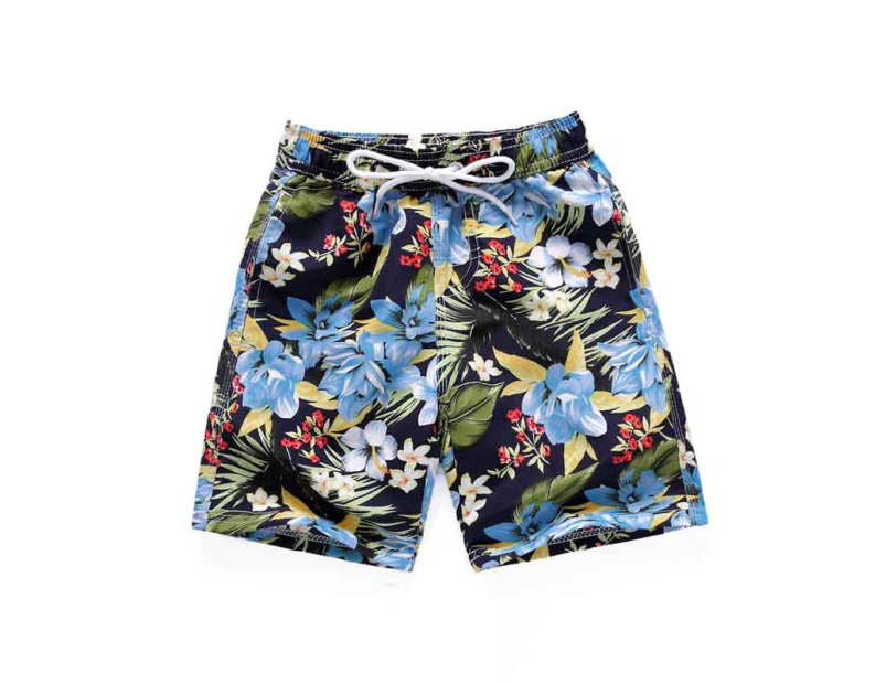 Dadawen Boys Swim Trunks Quick Dry Beach Shorts Little Boys Swimsuit with Mesh Lining-Flower