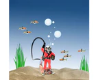 Miserwe Diver With Hose Live Action Aerating Aquarium Ornament Fish Tank Decoration-Red