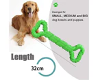 Miserwe Durable Dog Chew Toys Bone Shape with Convex Design for Medium and Large Dogs Tooth Cleaning-Green
