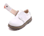 Dadawen Toddler Boys Leather Loafers British Style Comfort Oxford Dress Shoes-White