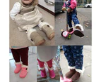Dadawen Girl's Boy's Cute Flat Shoes Button Winter Warm Snow Boots-RoseRed