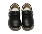 Dadawen Toddler Boys Leather Loafers British Style Comfort Oxford Dress Shoes-Black