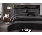 Luxton Iena Black Grey Striped Quilt Cover Set ( Queen / King / Super King / Double /Options)