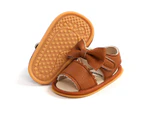 Dadawen Infant Baby Girl Sandals Casual Beach Shoes with Bowknot Toddler Shoes-Brown