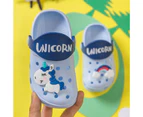 Dadawen Unicorn Cartoon Childrens Beach Sandals Summer Toddler Boys Girls Slippers-Blue