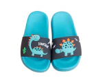 Dadawen Kids Boys Girls Slides Sandals Cute Dinosaur Non-Slip Shower Beach Slippers-LakeBlue