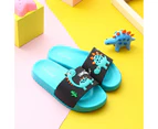 Dadawen Kids Boys Girls Slides Sandals Cute Dinosaur Non-Slip Shower Beach Slippers-LakeBlue