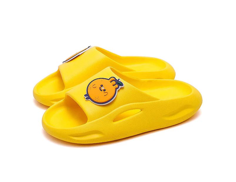 Dadawen Kids Cute Tangerine Slippers Boys Girls Sandals Summer Beach Pool Non-Slip Shoes-Yellow