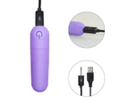 USB Rechargeable Bullet Vibrator Discreet Vibrating Massager Beginner Sex Toy Adult Powerful Purple