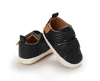 Dadawen Boys Girls Infant Sneakers Non Slip Rubber Sole Toddler Walker Shoes-Black