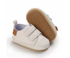 Dadawen Boys Girls Infant Sneakers Non Slip Rubber Sole Toddler Walker Shoes-White