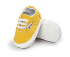 Dadawen Baby Boys Girls Shoes Canvas Toddler Sneakers 0-18 Months Anti-Slip Casual Shoes-Yellow