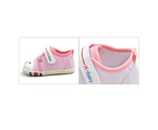 Dadawen Baby Sneakers for Girls Boys Soft Soled Non-Slip Canvas Shoes-Pink