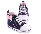 Dadawen Infant Canvas Soft Sole Anti-Slip Sneakers Toddler Love Print Shoes For Boys Girls-Pink