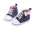 Dadawen Infant Canvas Soft Sole Anti-Slip Sneakers Toddler Love Print Shoes For Boys Girls-Pink