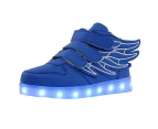 Dadawen LED Light Sneakers USB Rechargeable Flashing Shoes for Boys Girls-Blue
