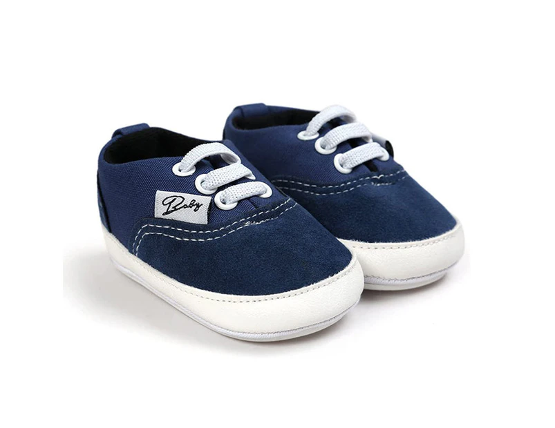 Dadawen Baby Boys Girls Shoes Canvas Toddler Sneakers 0-18 Months Anti-Slip Casual Shoes-Blue